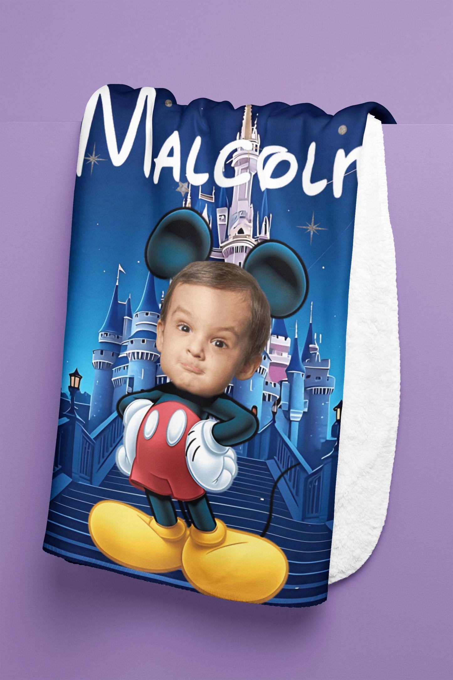 Personalized Mickey & Minnie Blanket – Custom Name & Photo Disney-Inspired Gift for Boys & Girls