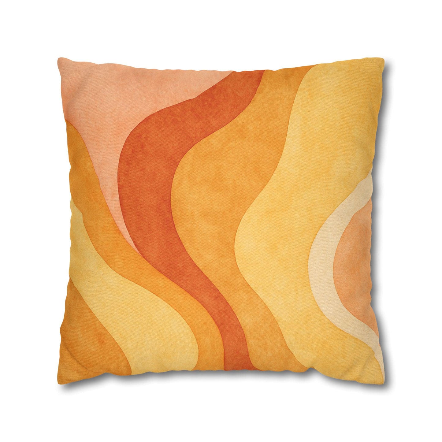 Retro Earthy Wave Throw Pillow – Boho Accent Cushion for Cozy Home Decor & Gifting