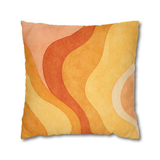 Retro Earthy Wave Throw Pillow – Boho Accent Cushion for Cozy Home Decor & Gifting