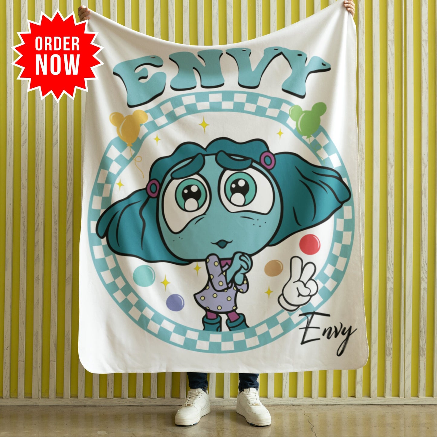 Personalized Emotion Blanket – Custom Name & Photo Gift Featuring Joy, Sadness, Anger & More Inspired by Inside Out