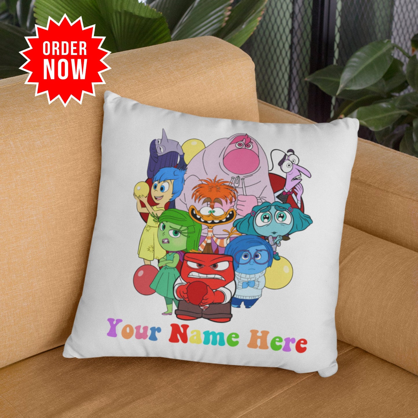 Personalized Inside Out 2 Emotion Pillow – “It’s Okay to Feel” Mental Health Support Cushion for Kids & Families