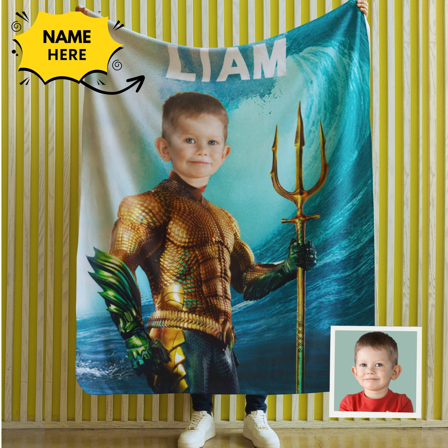 Personalized Superhero Blanket – Photo Gift Featuring Spidey & Friends for Kids
