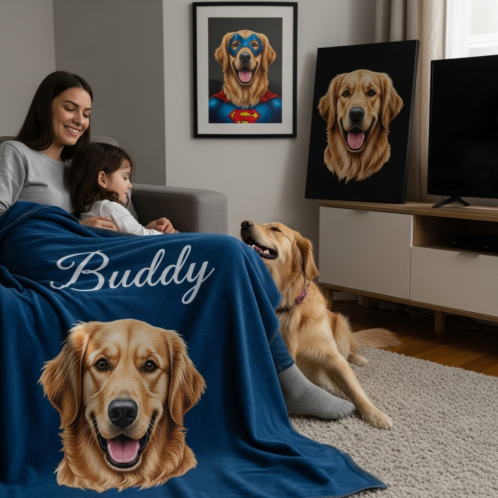 Your Pet Portrait – Digital, Blanket, Framed & Canvas Wall Art | Create A Cherished Memory