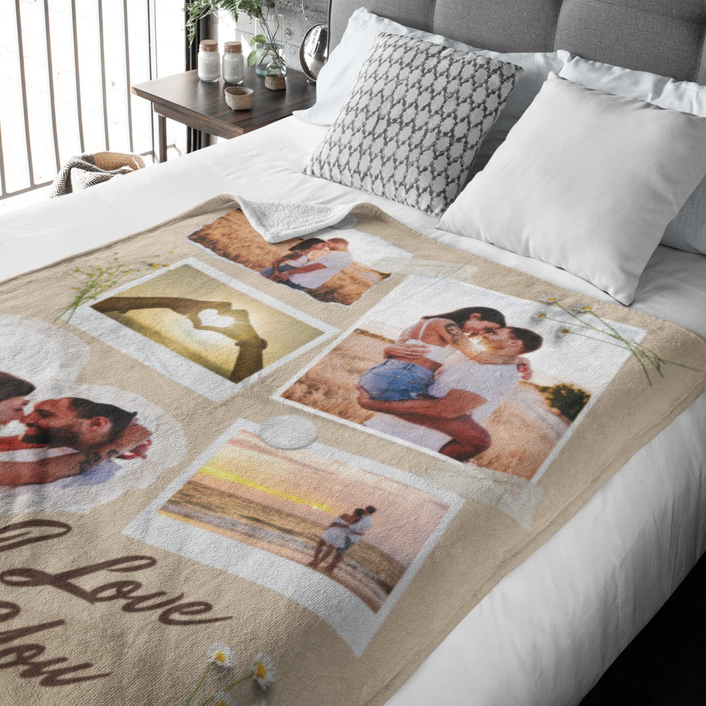 Personalized Photo Collage Blanket – Gift for Couples, him or her & Anniversaries