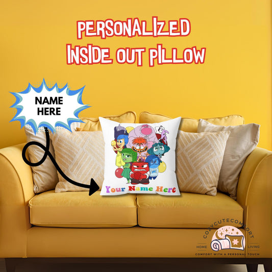 Personalized Inside Out 2 Emotion Pillow – “It’s Okay to Feel” Mental Health Support Cushion for Kids & Families