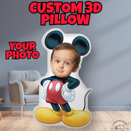 Personalized Disney & Pixar Face Photo Pillow – Custom Kids Gift