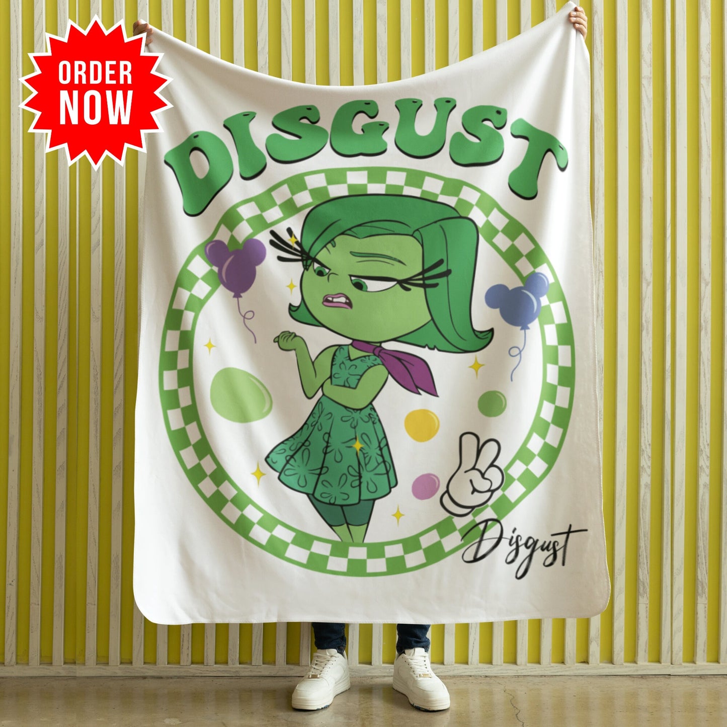 Personalized Emotion Blanket – Custom Name & Photo Gift Featuring Joy, Sadness, Anger & More Inspired by Inside Out